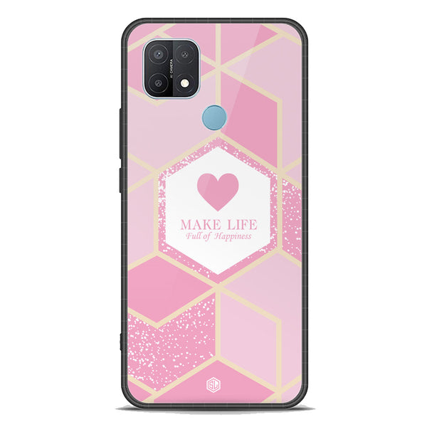 Happiness Series Soft Phone Case - Premium Glass Case - Design 3 - Oppo A15s