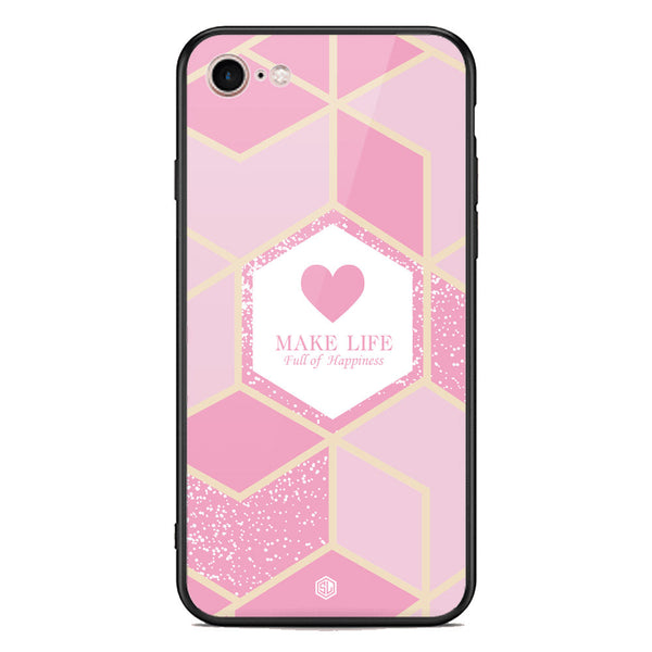 Happiness Series Soft Phone Case - Premium Glass Case - Design 3 - iPhone 8 / 7