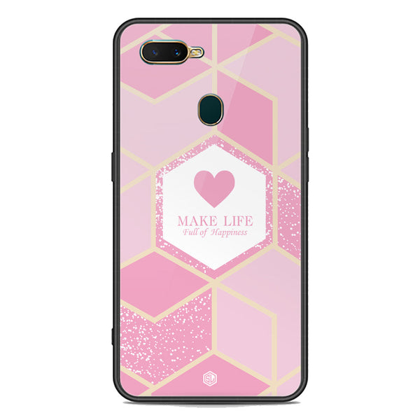 Happiness Series Soft Phone Case - Premium Glass Case - Design 3 - Oppo A7