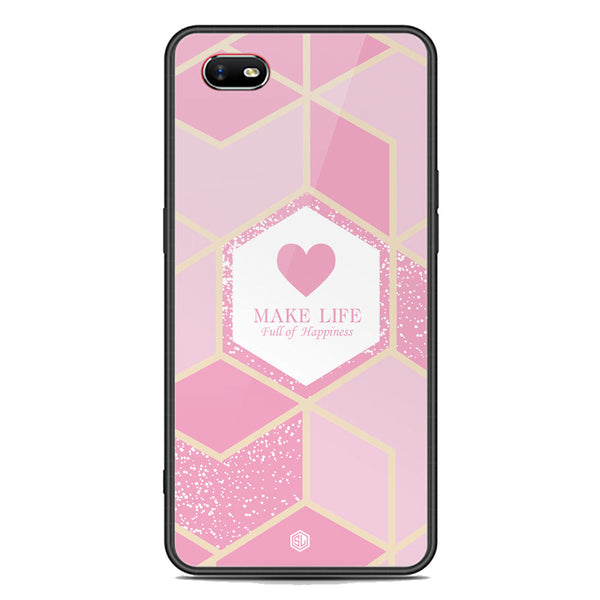 Happiness Series Soft Phone Case - Premium Glass Case - Design 3 - Oppo A1k