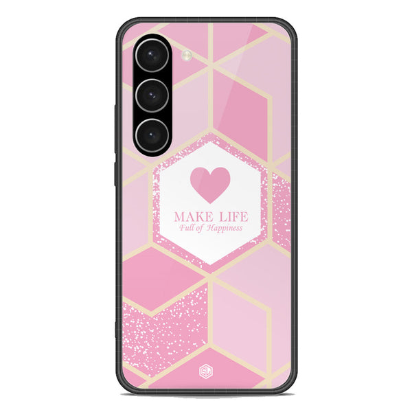 Happiness Series Soft Phone Case - Premium Glass Case - Design 3 - Samsung Galaxy S23 Plus 5G