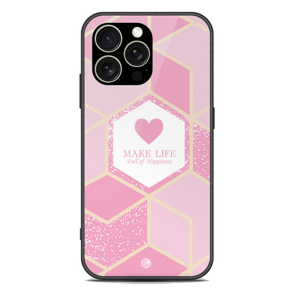 Happiness Series Soft Phone Case - Premium Glass Case - Design 3 - iPhone 15 Pro