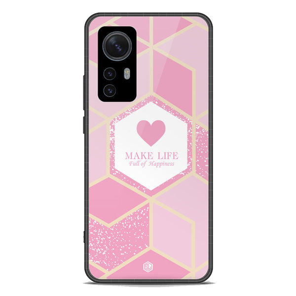 Happiness Series Soft Phone Case - Premium Glass Case - Design 3 - Xiaomi 12S Pro