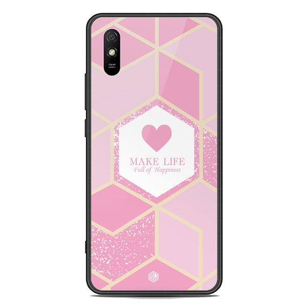 Happiness Series Soft Phone Case - Premium Glass Case - Design 3 - Xiaomi Redmi 9A