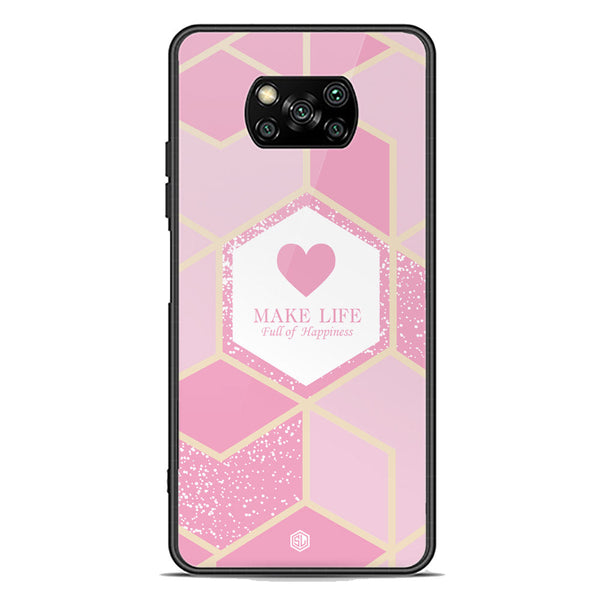 Happiness Series Soft Phone Case - Premium Glass Case - Design 3 - Xiaomi Poco X3