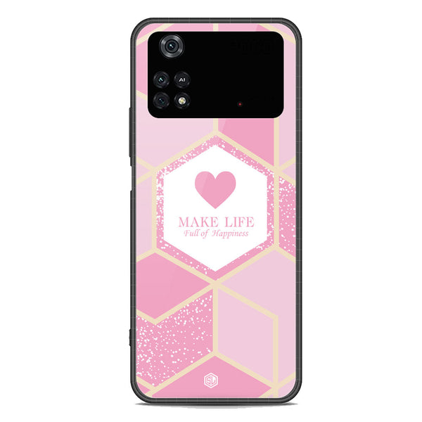 Happiness Series Soft Phone Case - Premium Glass Case - Design 3 - Xiaomi Poco M4 Pro 5G