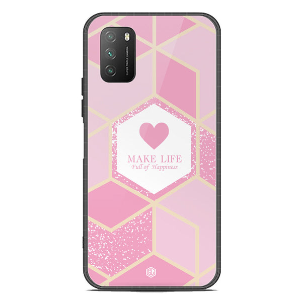 Happiness Series Soft Phone Case - Premium Glass Case - Design 3 - Xiaomi Poco M3