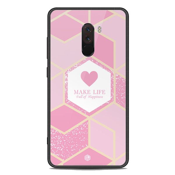 Happiness Series Soft Phone Case - Premium Glass Case - Design 3 - Xiaomi Pocophone F1