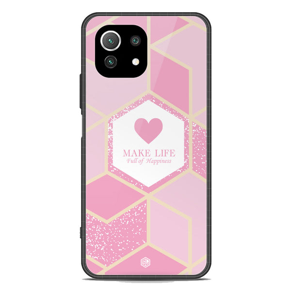 Happiness Series Soft Phone Case - Premium Glass Case - Design 3 - Xiaomi Mi 11 Lite