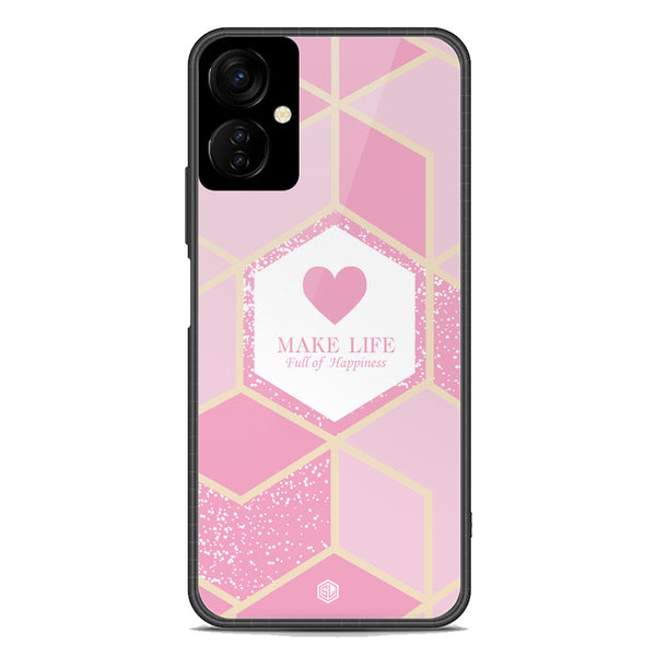 Happiness Series Soft Phone Case - Premium Glass Case - Design 3 - Tecno Camon 19 Neo