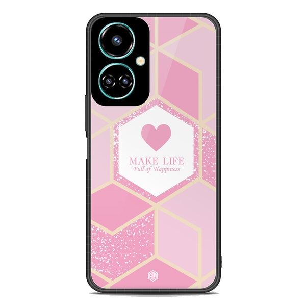 Happiness Series Soft Phone Case - Premium Glass Case - Design 3 - Tecno Camon 19