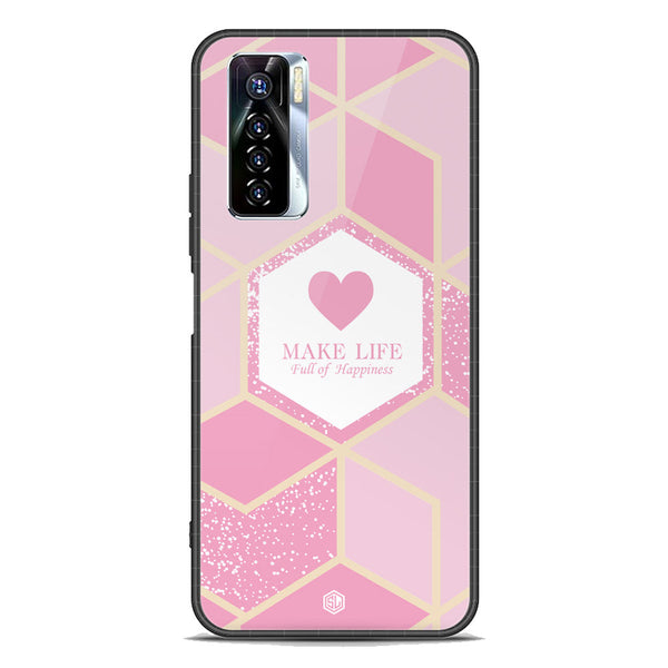 Happiness Series Soft Phone Case - Premium Glass Case - Design 3 - Tecno Camon 17 Pro