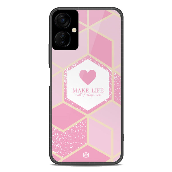 Happiness Series Soft Phone Case - Premium Glass Case - Design 3 - Tecno Spark 9T