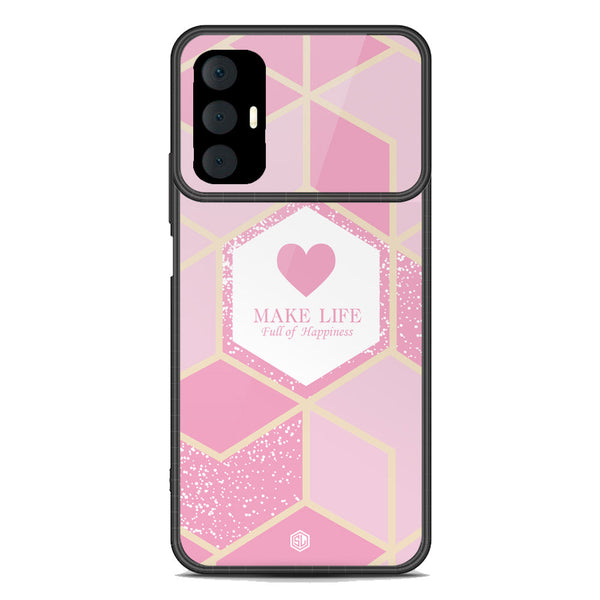 Happiness Series Soft Phone Case - Premium Glass Case - Design 3 - Tecno Spark 8 Pro