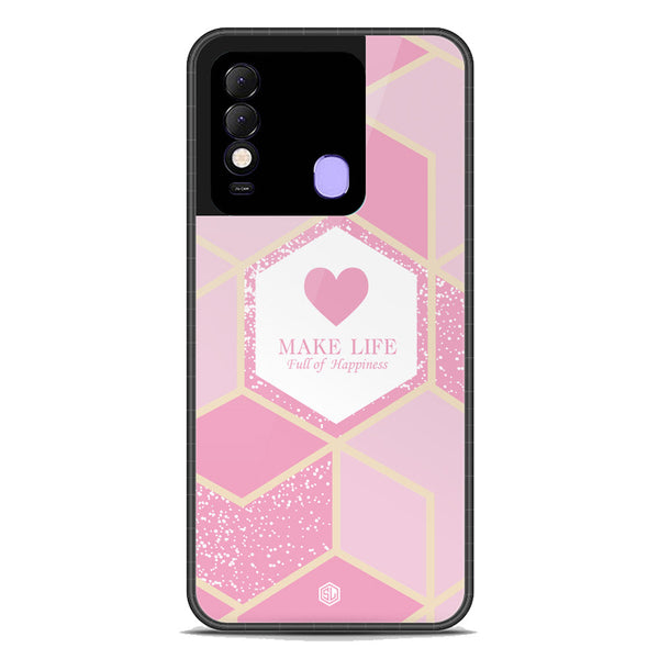 Happiness Series Soft Phone Case - Premium Glass Case - Design 3 - Tecno Spark 8