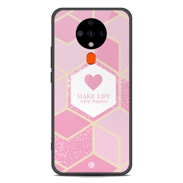 Happiness Series Soft Phone Case - Premium Glass Case - Design 3 - Tecno Spark 6