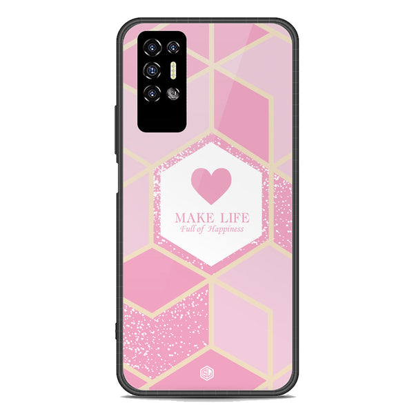 Happiness Series Soft Phone Case - Premium Glass Case - Design 3 - Tecno Pova 2