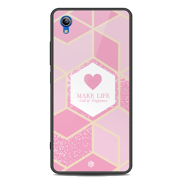 Happiness Series Soft Phone Case - Premium Glass Case - Design 3 - Vivo Y91i