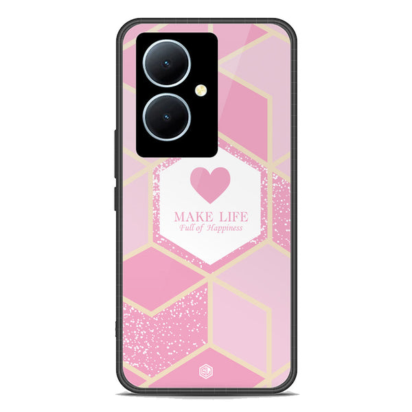 Happiness Series Soft Phone Case - Premium Glass Case - Design 3 - Vivo Y78 Plus 5G