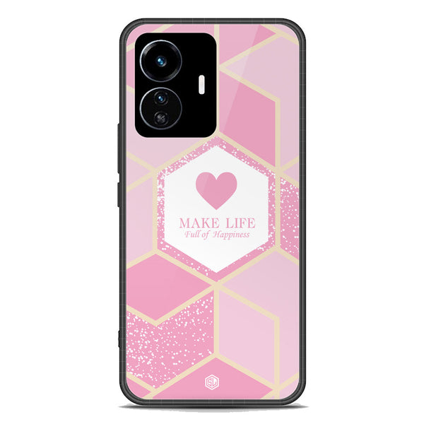 Happiness Series Soft Phone Case - Premium Glass Case - Design 3 - Vivo Y77 5G