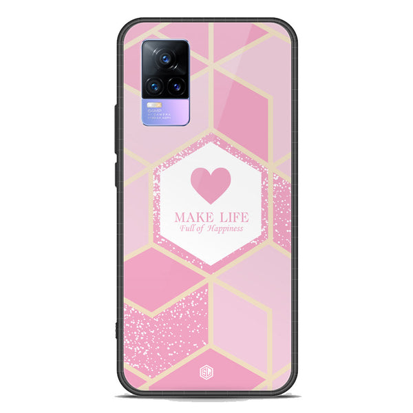 Happiness Series Soft Phone Case - Premium Glass Case - Design 3 - Vivo Y73