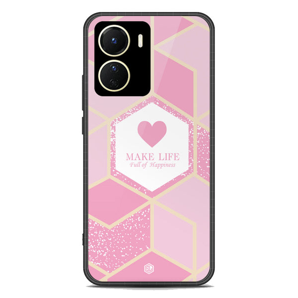 Happiness Series Soft Phone Case - Premium Glass Case - Design 3 - Vivo Y56 5G