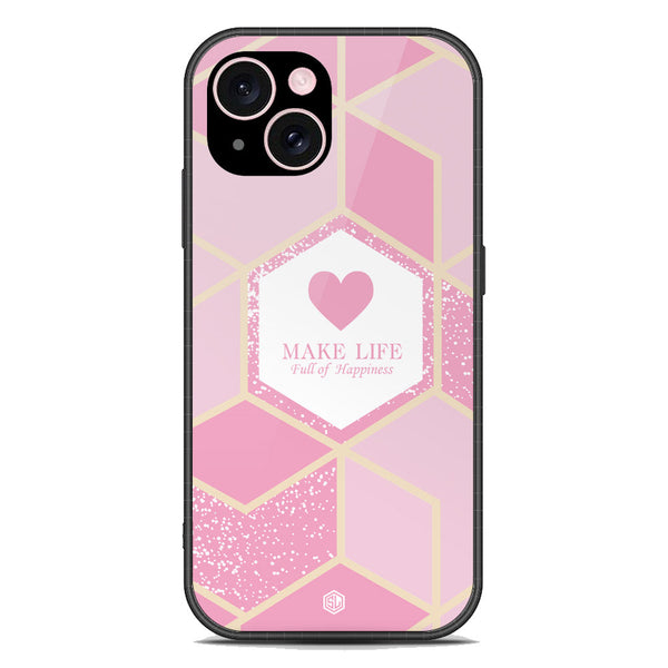 Happiness Series Soft Phone Case - Premium Glass Case - Design 3 - iPhone 15 Plus