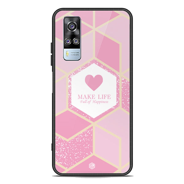 Happiness Series Soft Phone Case - Premium Glass Case - Design 3 - Vivo Y51 (2020 December)