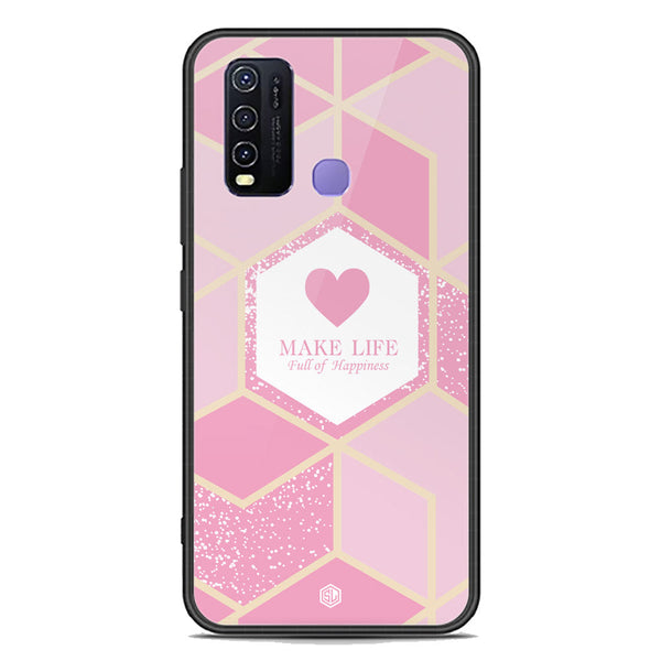 Happiness Series Soft Phone Case - Premium Glass Case - Design 3 - Vivo Y50