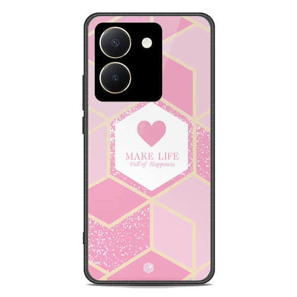 Happiness Series Soft Phone Case - Premium Glass Case - Design 3 - Vivo Y36 4G