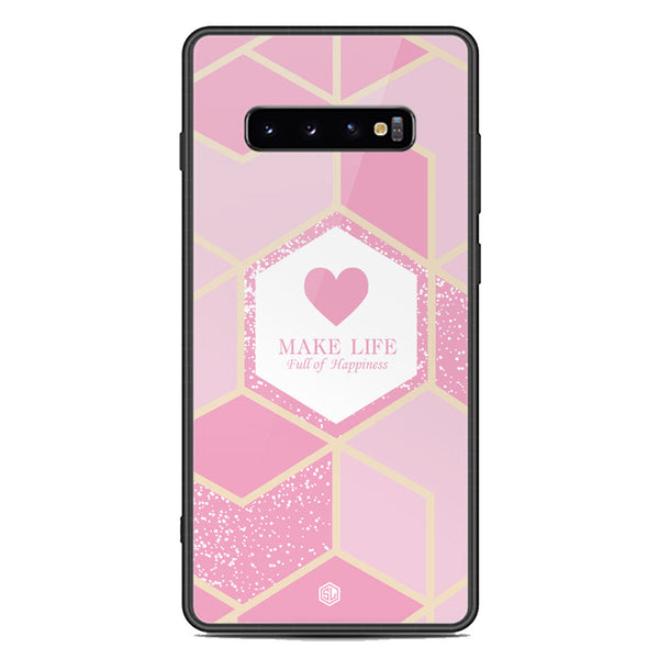Happiness Series Soft Phone Case - Premium Glass Case - Design 3 - Samsung Galaxy S10 Plus