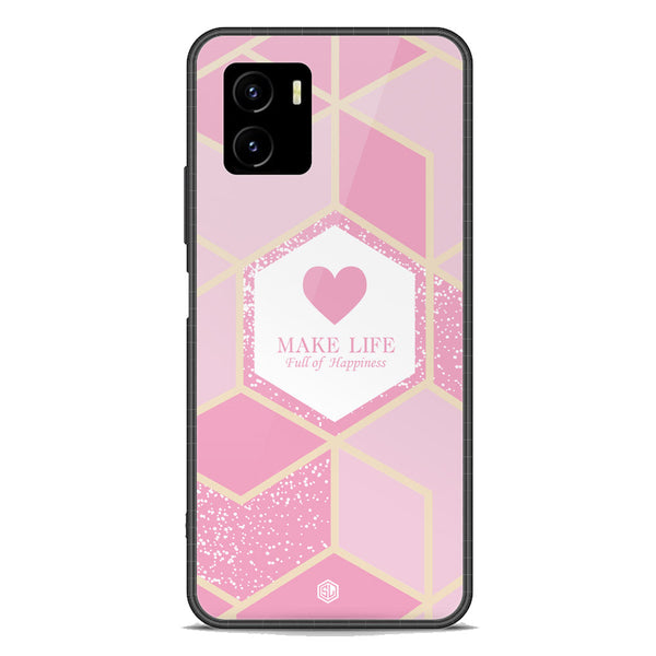 Happiness Series Soft Phone Case - Premium Glass Case - Design 3 - Vivo Y15a