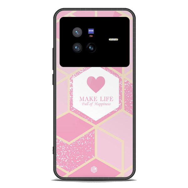 Happiness Series Soft Phone Case - Premium Glass Case - Design 3 - Vivo X80