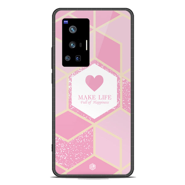 Happiness Series Soft Phone Case - Premium Glass Case - Design 3 - Vivo X70 Pro