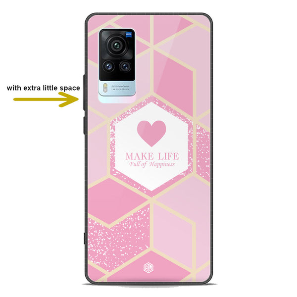 Happiness Series Soft Phone Case - Premium Glass Case - Design 3 - Vivo X60 Pro