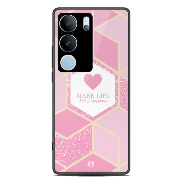 Happiness Series Soft Phone Case - Premium Glass Case - Design 3 - Vivo V29 Pro