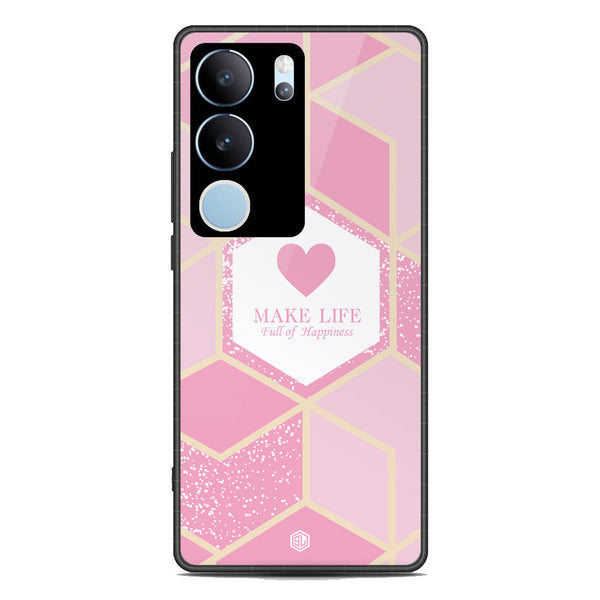 Happiness Series Soft Phone Case - Premium Glass Case - Design 3 - Vivo V29
