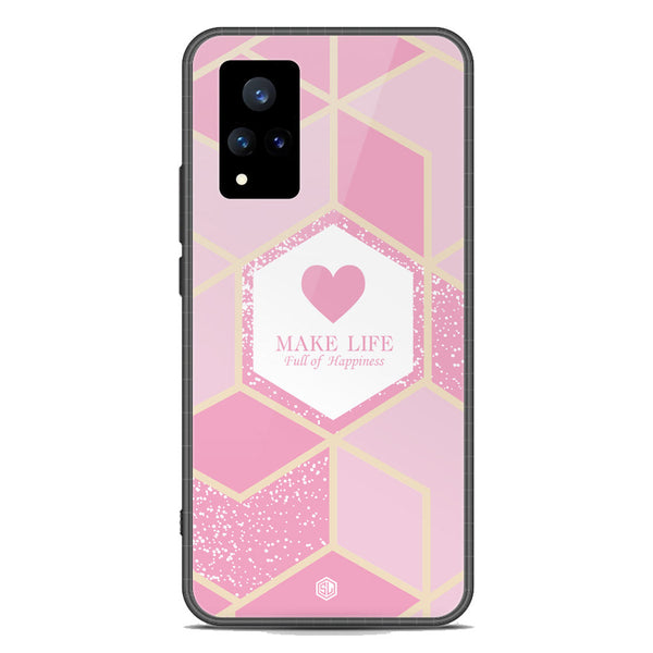 Happiness Series Soft Phone Case - Premium Glass Case - Design 3 - Vivo V21