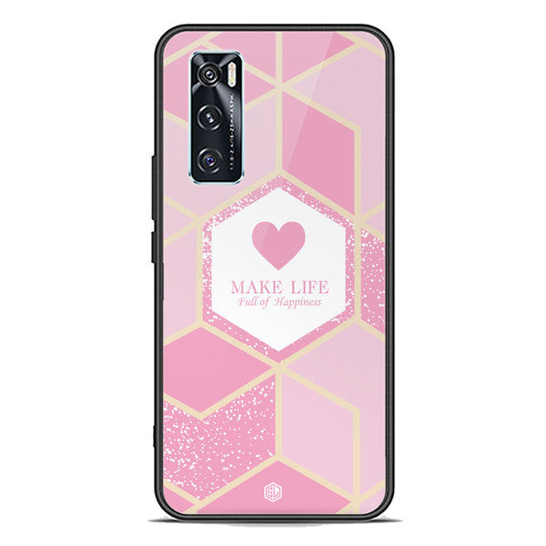 Happiness Series Soft Phone Case - Premium Glass Case - Design 3 - Vivo V20 SE