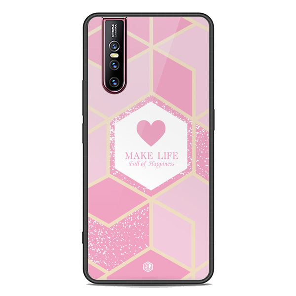Happiness Series Soft Phone Case - Premium Glass Case - Design 3 - Vivo V15 Pro