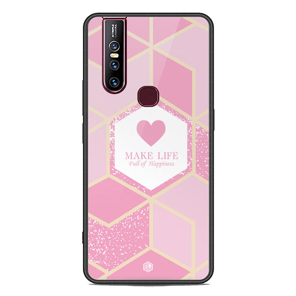 Happiness Series Soft Phone Case - Premium Glass Case - Design 3 - Vivo V15