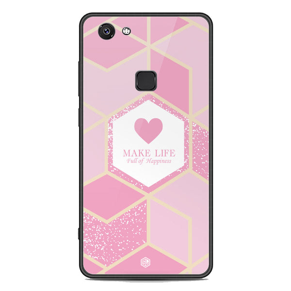 Happiness Series Soft Phone Case - Premium Glass Case - Design 3 - Vivo V7