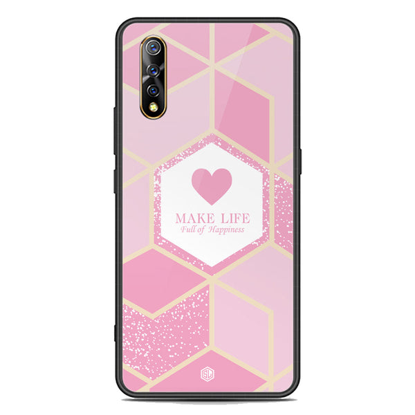 Happiness Series Soft Phone Case - Premium Glass Case - Design 3 - Vivo S1