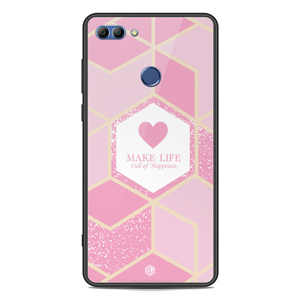 Happiness Series Soft Phone Case - Premium Glass Case - Design 3 - Huawei Y9 2018