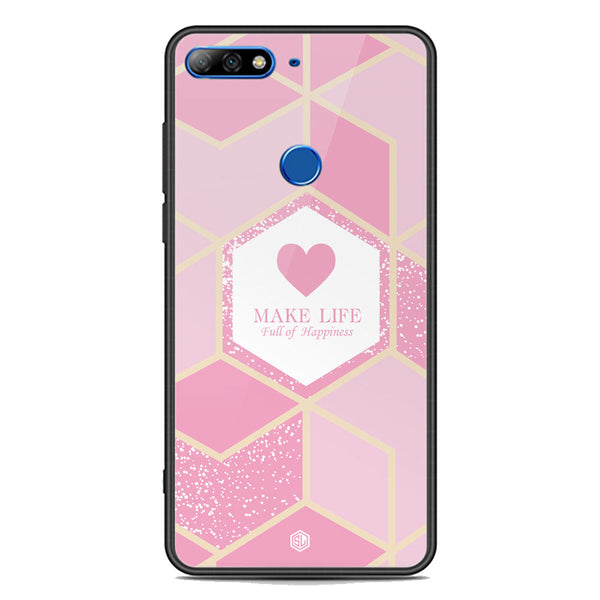 Happiness Series Soft Phone Case - Premium Glass Case - Design 3 - Huawei Y7 Prime 2018