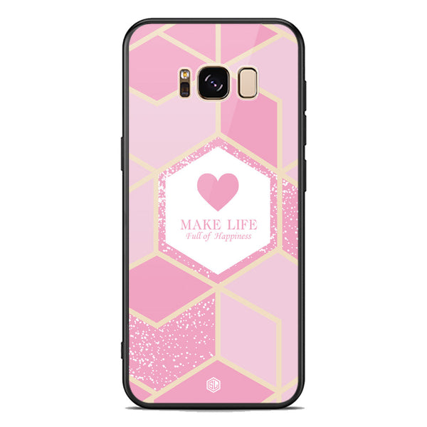 Happiness Series Soft Phone Case - Premium Glass Case - Design 3 - Samsung Galaxy S8