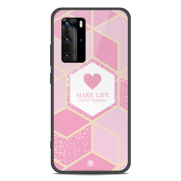 Happiness Series Soft Phone Case - Premium Glass Case - Design 3 - Huawei P40 Pro