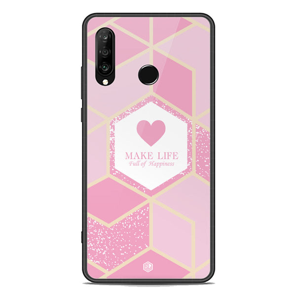 Happiness Series Soft Phone Case - Premium Glass Case - Design 3 - Huawei P30 lite