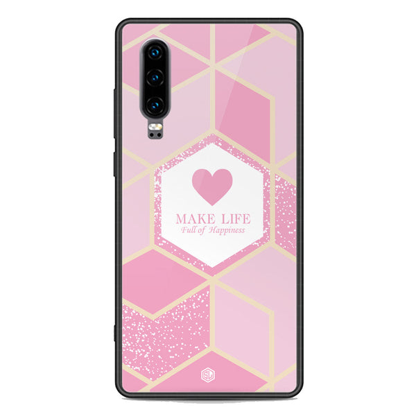 Happiness Series Soft Phone Case - Premium Glass Case - Design 3 - Huawei P30