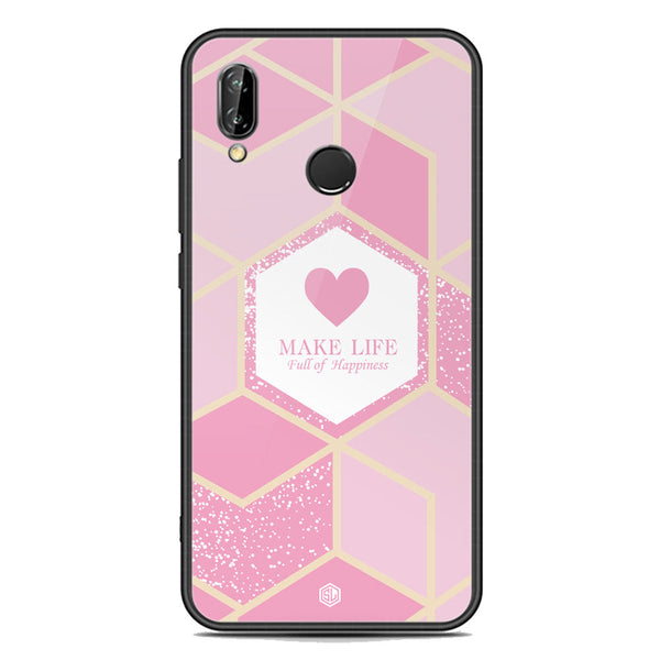 Happiness Series Soft Phone Case - Premium Glass Case - Design 3 - Huawei P20 Lite